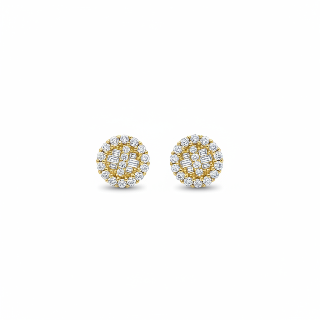 Baguette Pavé Stud Earrings