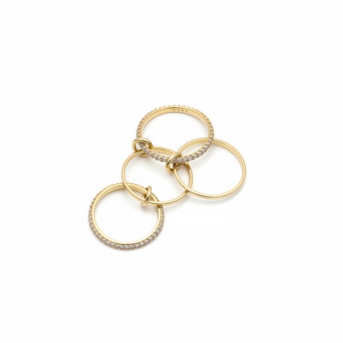 Four Gold Band Ring Set