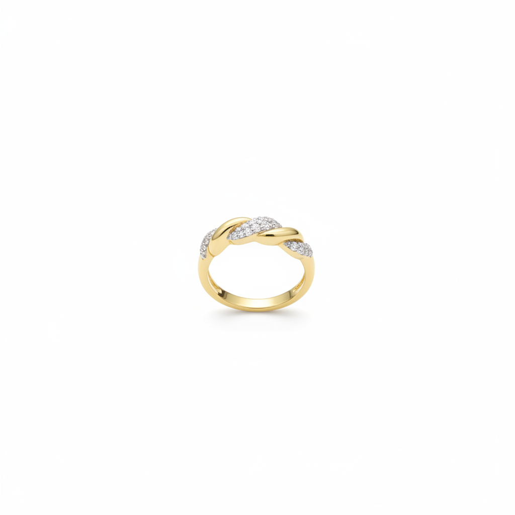 Gold & Diamond Twisted Ring