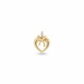 Gold Open Heart Bow Pendant
