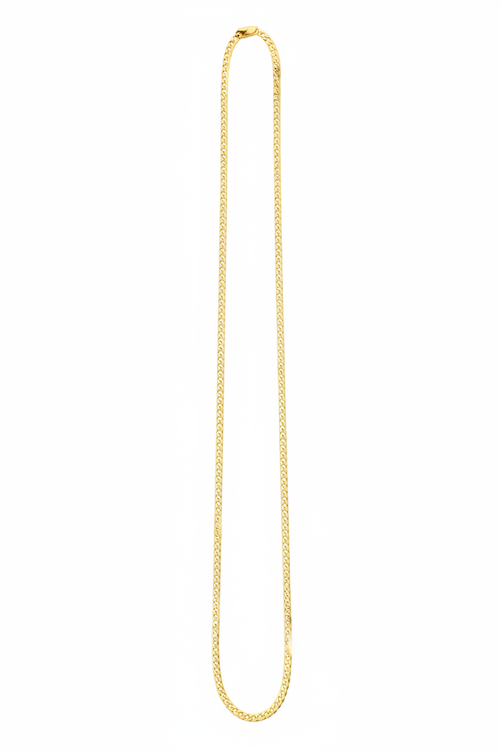 10k gold Cuban link chain necklace on white background