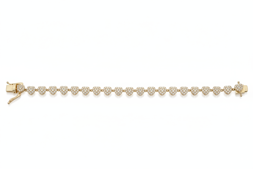 Pavé Heart Link Bracelet