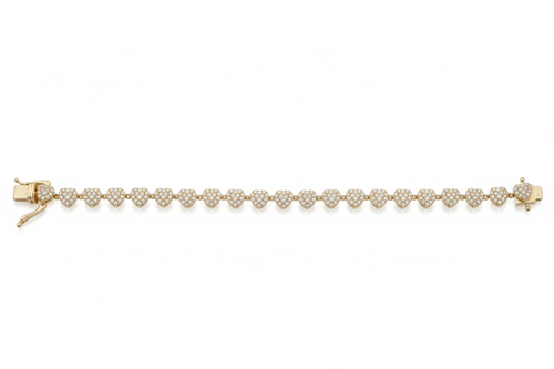 Pavé Heart Link Bracelet